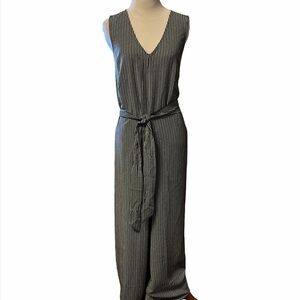 Sleeveless jumpsuit by Max Studio, black and white with pockets, large, new